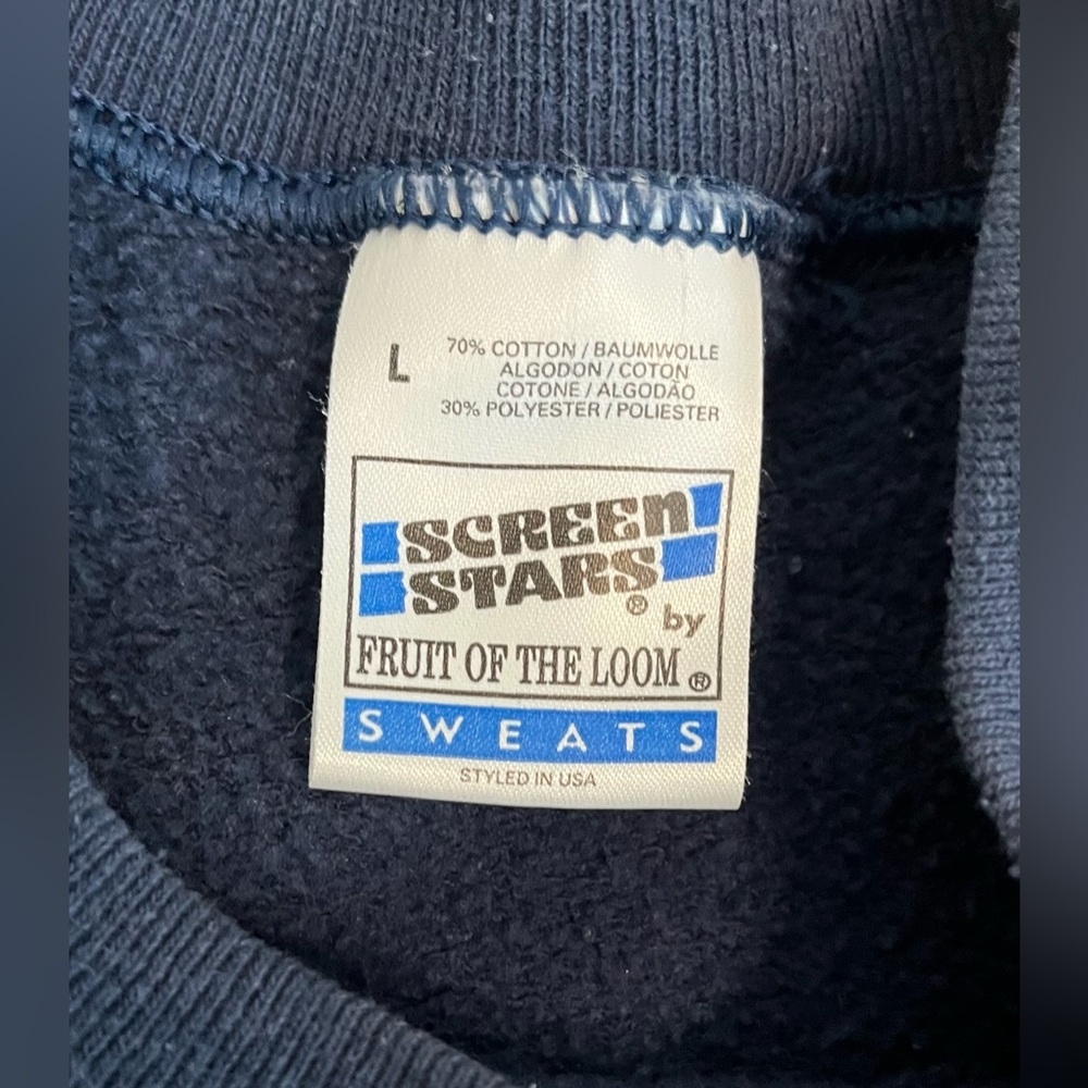 Screen Stars Blue Continental Waterways Logo‎ Sweater Size Large Vintage - Picture 2 of 4